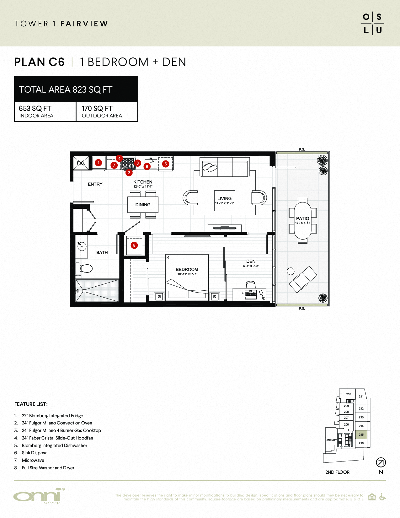 Floor plan for 1 bed, 1 bath, 653 sqft
